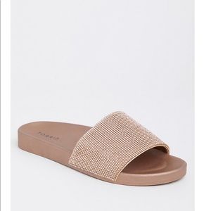 Torrid Rose Gold Rhinestone Pool Slide
